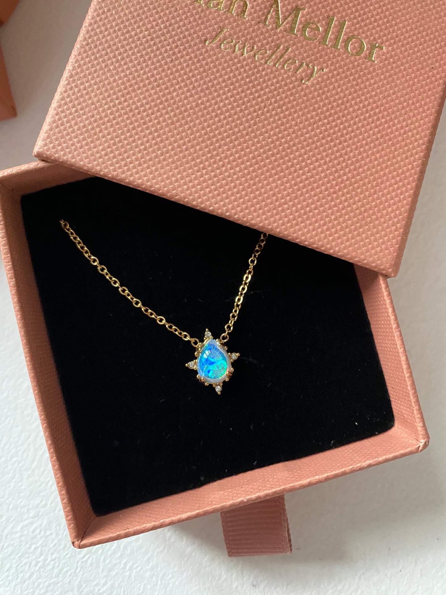 Opal teardrop necklace